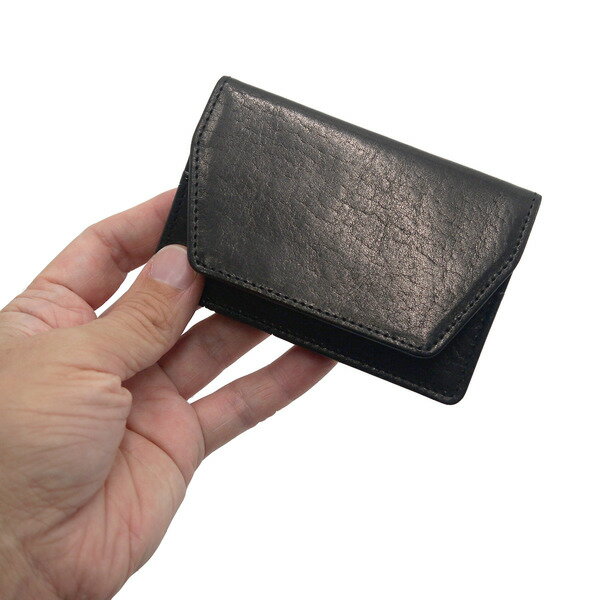 【ふるさと納税】豊岡財布　AW0401　名刺入れ（ブラック） さいふ 財布 コンパクト 牛革 サスティナブル サムネイル3