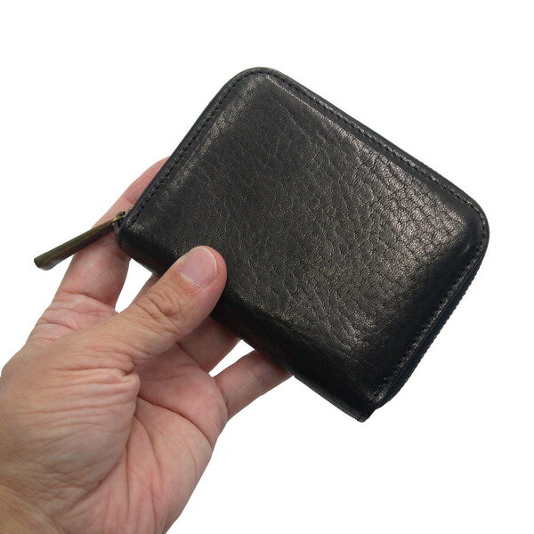 【ふるさと納税】豊岡財布　AW0402　ミニマルチウォレット（ブラック） さいふ 財布 コンパクト 牛革 サスティナブル サムネイル3