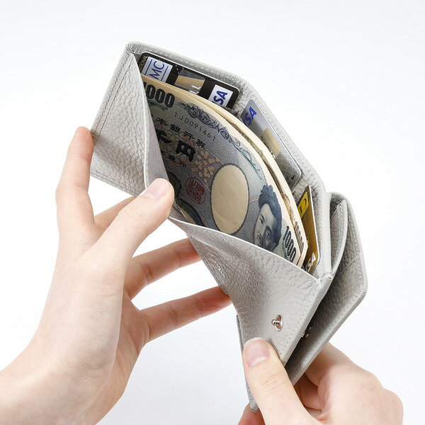 【ふるさと納税】豊岡財布 Colors三つ折りウォレット AW500 ペルラ / 小銭入れ カードケース ミニマル 財布 サイフ 革小物 本革 メンズ レディース サムネイル3