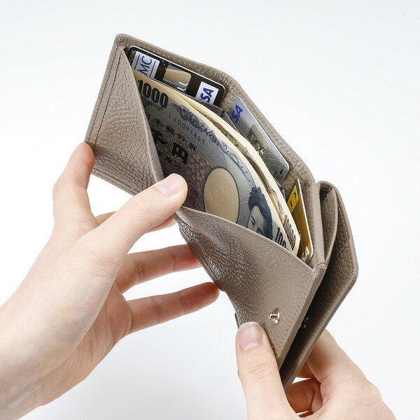 【ふるさと納税】豊岡財布 Colors三つ折りウォレット AW500 トープ / 小銭入れ カードケース ミニマル 財布 サイフ 革小物 本革 メンズ レディース サムネイル3