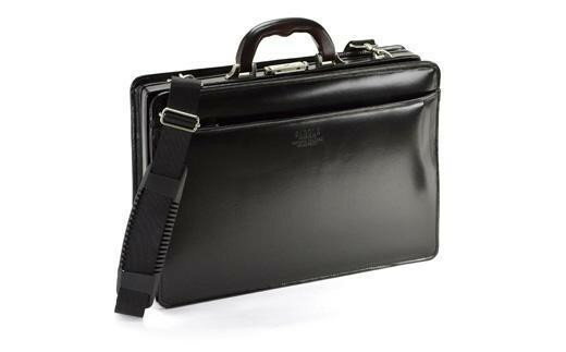 サドル牛革木手大開きダレス（22303-01）黒 / かばん バッグ オールレザー 牛革 ワンタッチ開閉 A4対応 オイルメ