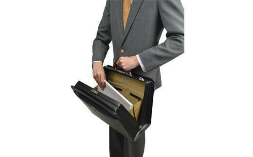 【ふるさと納税】J.C HAMILTON 木手大開き2枚仕切りダレス　22320-01(黒)　 / かばん バッグ ワンタッチ開閉 A4対応 仕切り サムネイル3