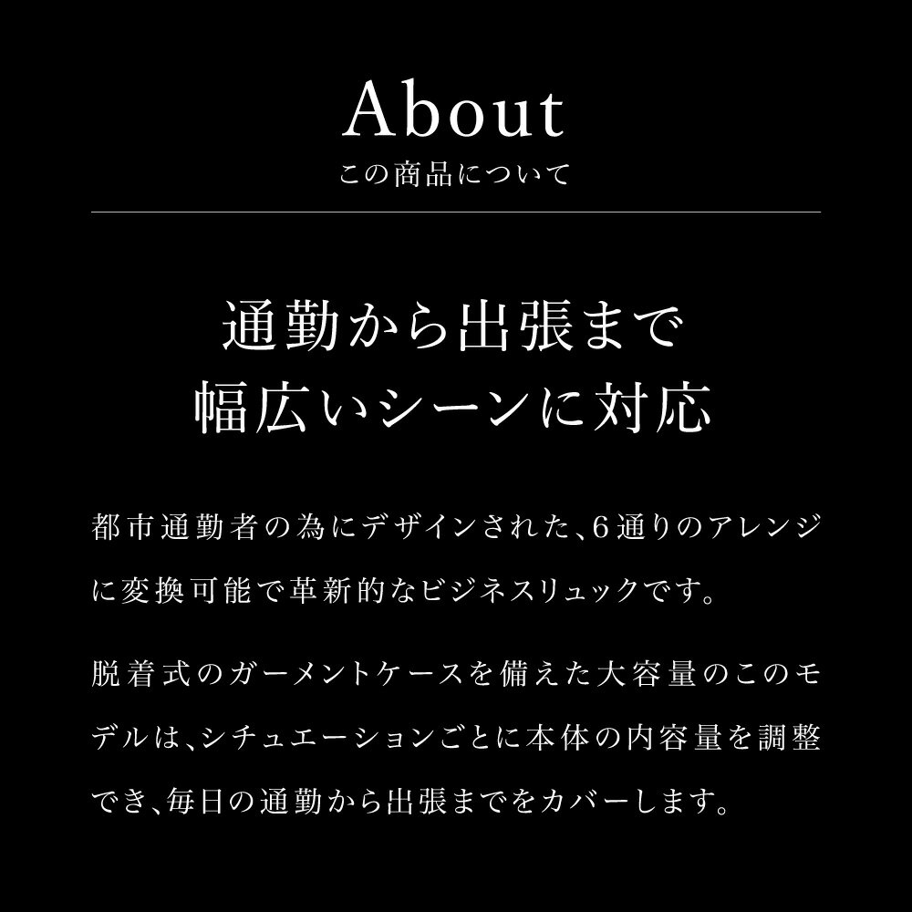 【ふるさと納税】豊岡鞄 ベルーフバゲージ Urban Commuter 2x3WAY BRIEF PACK HA（ブラック）/ beruf baggage バックパック ビジネスバッグ ビジネスリュック リュックサック メンズ リュックメンズ カバン サムネイル3