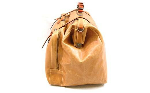 【ふるさと納税】レトロ アウトポケットダレスボストンバッグ（No.1484-24）キャメル かばん バッグ ボストン ダレス式 アンティーク レトロデザイン サムネイル2