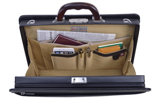 【ふるさと納税】JCハミルトン ディンプル木手ダレス（大）（22316-01）黒 / J.C HAMILTON B4ファイルサイズ ダレスバッグ ダレス メンズ ビジネスバッグ ブリーフケース サムネイル3