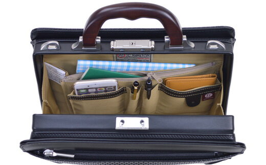 【ふるさと納税】JCハミルトン ディンプル木手ダレス（小）（22317-01）黒 / J.C HAMILTON B5サイズ ダレスバッグ ダレス メンズ ビジネスバッグ ブリーフケース サムネイル2