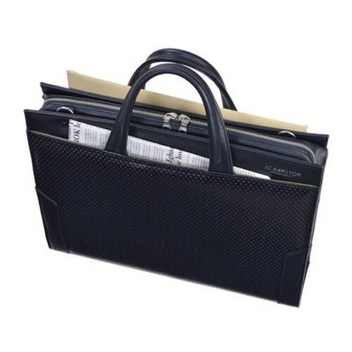 【ふるさと納税】JCハミルトン ディンプル大割れブリーフ（22319-01）黒 / J.C HAMILTON B4サイズ メンズ ビジネスバッグ ブリーフケース ショルダー 2way サムネイル2