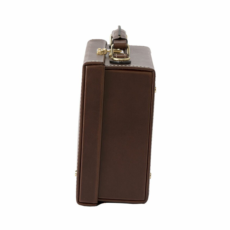 【ふるさと納税】豊岡鞄 マスミ鞄嚢 豆アタッシュケース ブッテーロ（チョコ）/ 本革 アタッシュケース ミニトランク ブッテロ メンズ レディース サムネイル2