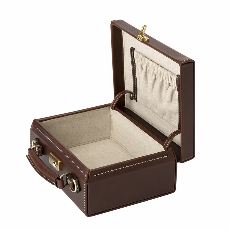 【ふるさと納税】豊岡鞄 マスミ鞄嚢 豆アタッシュケース ブッテーロ（チョコ）/ 本革 アタッシュケース ミニトランク ブッテロ メンズ レディース サムネイル3