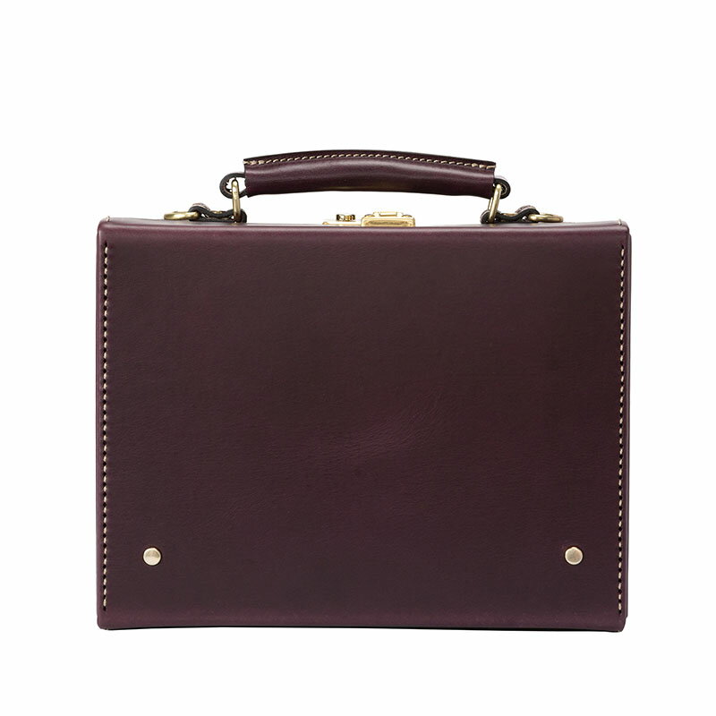 豊岡鞄 マスミ鞄嚢 豆アタッシュケース ブッテーロ（パープル）/ 本革 アタッシュケース ミニトランク ブッテロ メンズ レディース