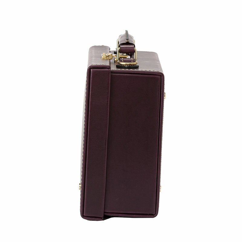 【ふるさと納税】豊岡鞄 マスミ鞄嚢 豆アタッシュケース ブッテーロ（パープル）/ 本革 アタッシュケース ミニトランク ブッテロ メンズ レディース サムネイル2