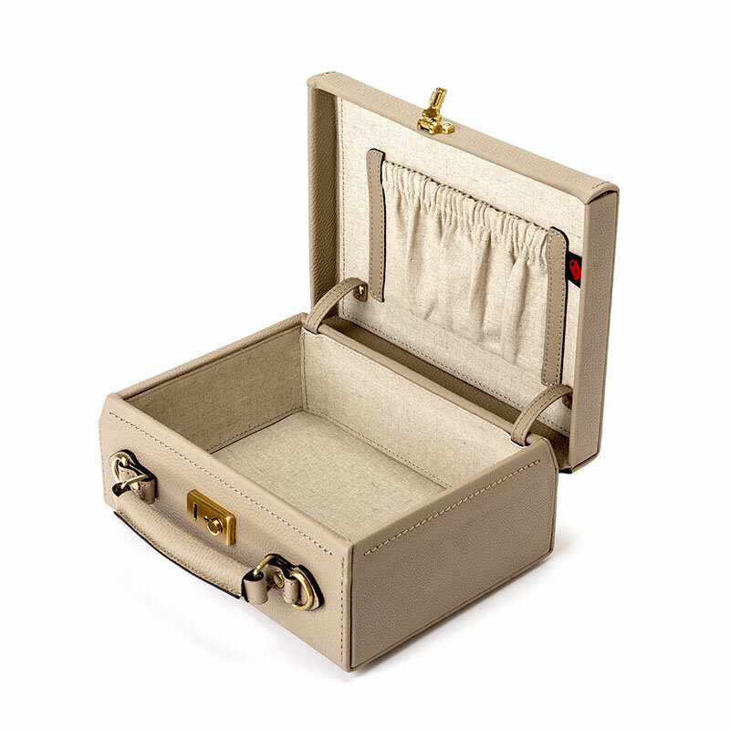 【ふるさと納税】豊岡鞄 マスミ鞄嚢 豆アタッシュケース シュリンク（ライトグレー）/ 本革 アタッシュケース ミニトランク メンズ レディース サムネイル3