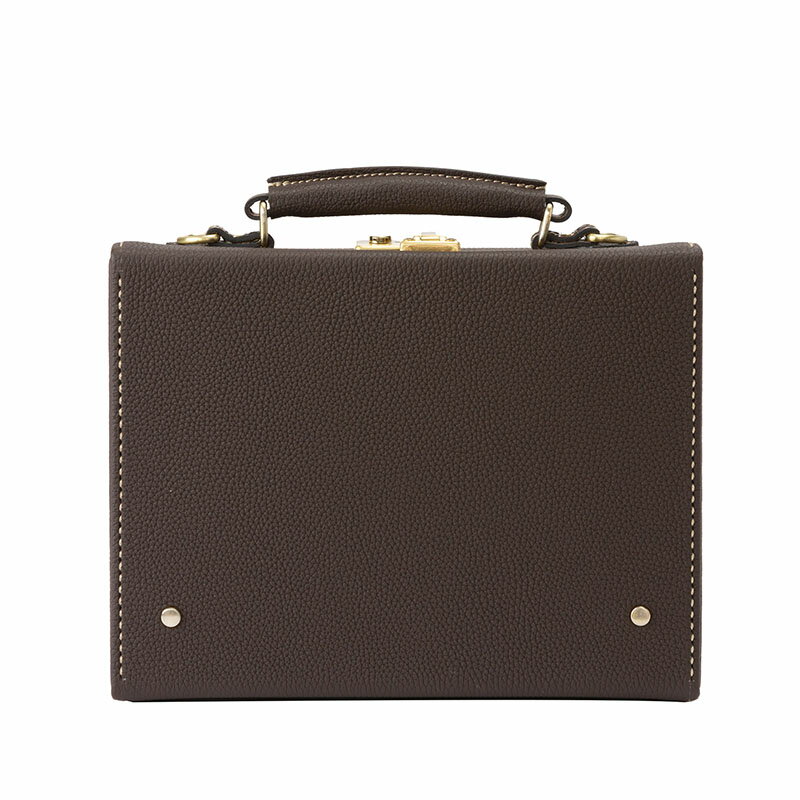 豊岡鞄 マスミ鞄嚢 豆アタッシュケース シュリンク（チョコ）/ 本革 アタッシュケース ミニトランク メンズ レディース