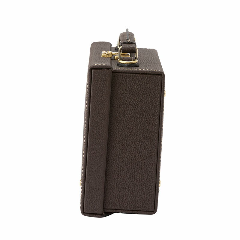 【ふるさと納税】豊岡鞄 マスミ鞄嚢 豆アタッシュケース シュリンク（チョコ）/ 本革 アタッシュケース ミニトランク メンズ レディース サムネイル2