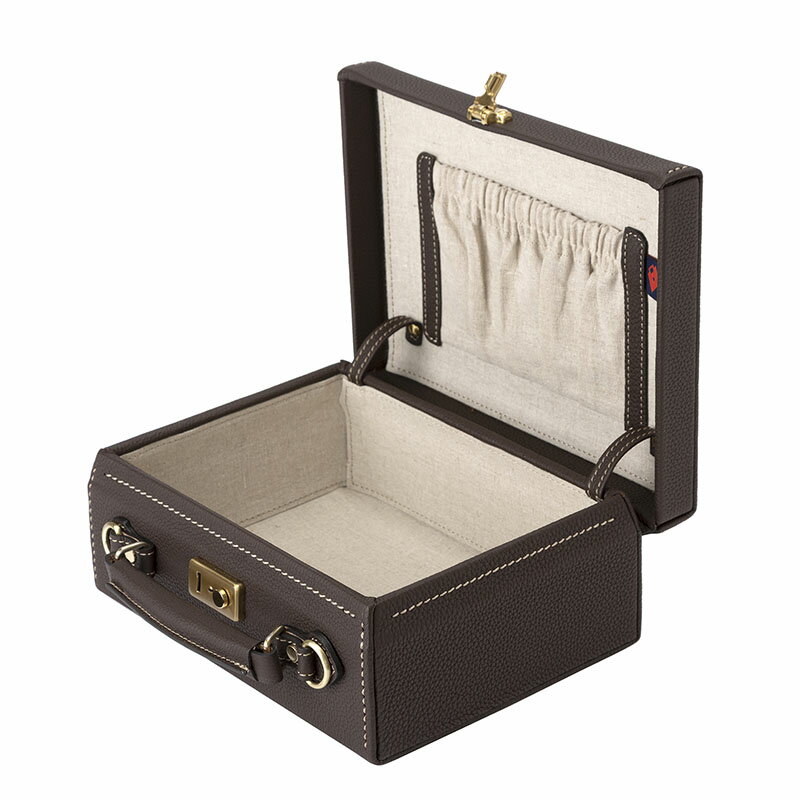 【ふるさと納税】豊岡鞄 マスミ鞄嚢 豆アタッシュケース シュリンク（チョコ）/ 本革 アタッシュケース ミニトランク メンズ レディース サムネイル3