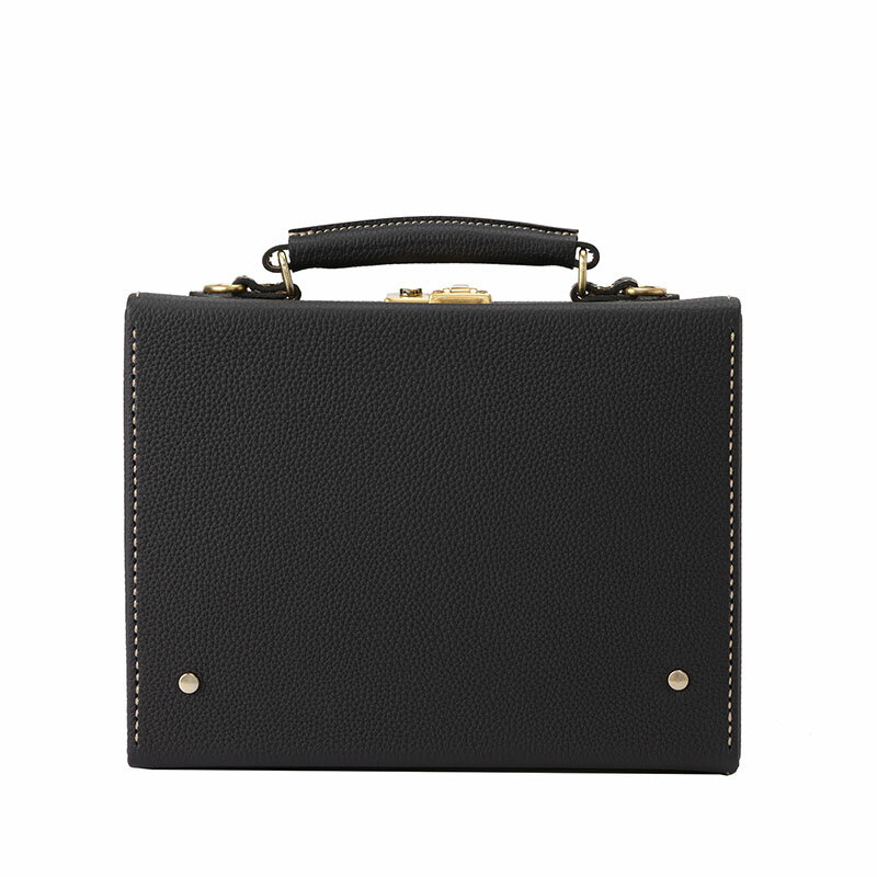 豊岡鞄 マスミ鞄嚢 豆アタッシュケース シュリンク（ブラック）/ 本革 アタッシュケース ミニトランク メンズ レディース