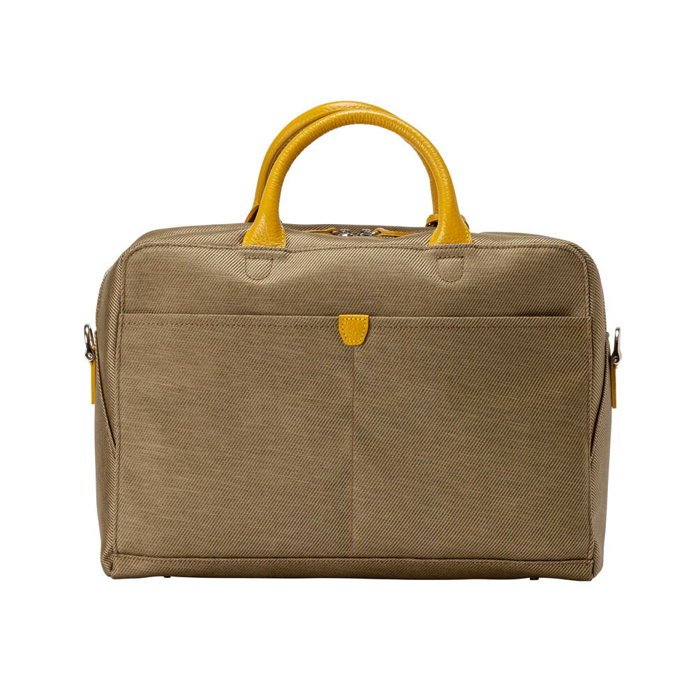 【ふるさと納税】豊岡鞄 7803 2way キャリアケースM（ベージュ×イエロー）/ ALBAPIE レディース ビジネスバッグ ノートPC A4ファイル対応 ビジネス バッグ サムネイル2