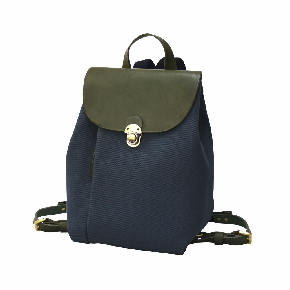 【ふるさと納税】豊岡鞄 THYMEBUCKS ELDER ミニリュック（ネイビー×オリーブ）/ タイムバックス エルダー レディース バッグ リュックサック カバン サムネイル2