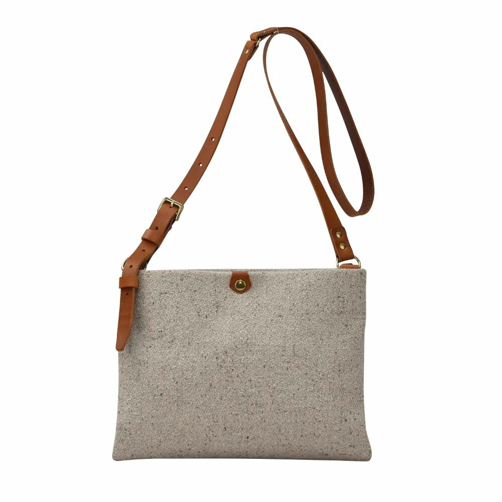 豊岡鞄 THYMEBUCKS CALDO フラットWショルダー（キナリ×赤茶）/ タイムバックス カルド レディース ショルダーバッグ 斜め掛け