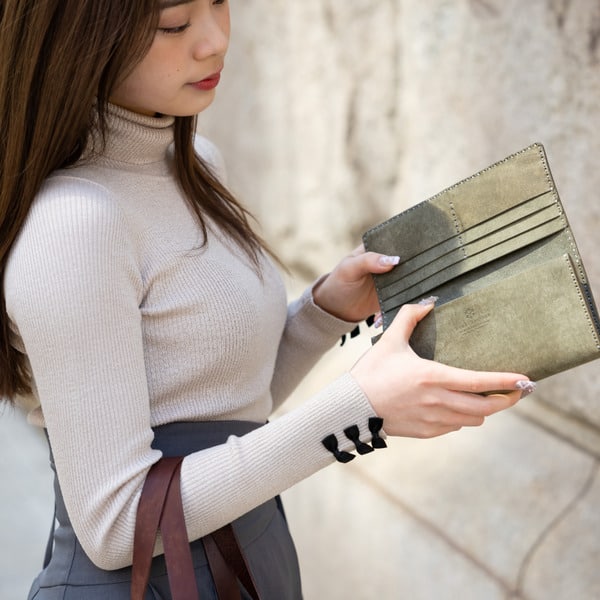 豊岡財布 Haaki Leather 長財布 HLW300 グリージオ（HLW300） / 長財布 サイフ さいふ おしゃれ 皮 革 牛皮 牛革