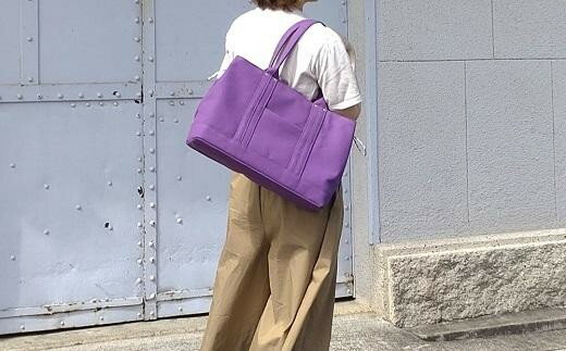 【ふるさと納税】CROSSROAD 帆布トートバッグL 501091 パープル / かばん バッグ トート 帆布 頑丈 軽量 カラフル サムネイル2