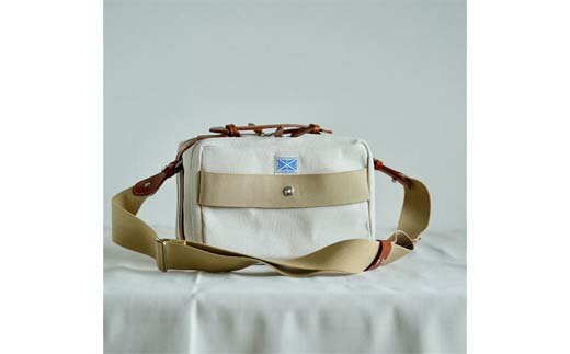 【ふるさと納税】木の庄帆布 キャンバスゴルフラウンド カートラック ショルダーバッグ（ホワイト）/ Kinosho TRANSIT Bon Voyage CART LUCK BAG18merci ゴルフ ラウンドバッグ カバン 鞄 メンズ レディース ホワイト 白 サムネイル2