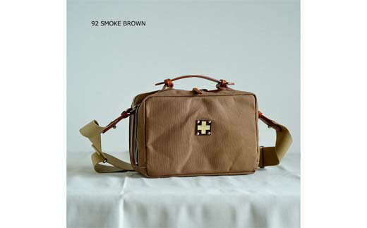 木の庄帆布 キャンバスゴルフラウンド カートラック ショルダーバッグ（スモークブラウン）/ Kinosho TRANSIT Bon Voyage CART LUCK BAG18merci ゴルフ ラウンドバッグ カバン 鞄 メンズ レディース ブラウン