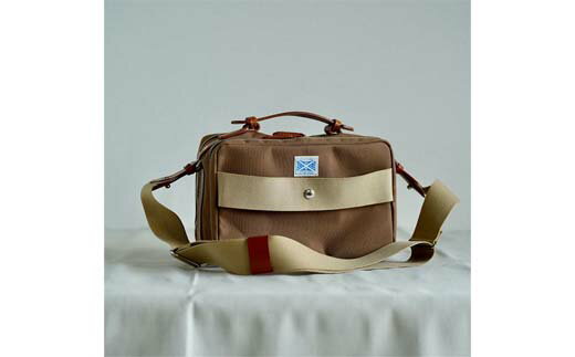 【ふるさと納税】木の庄帆布 キャンバスゴルフラウンド カートラック ショルダーバッグ（スモークブラウン）/ Kinosho TRANSIT Bon Voyage CART LUCK BAG18merci ゴルフ ラウンドバッグ カバン 鞄 メンズ レディース ブラウン サムネイル2