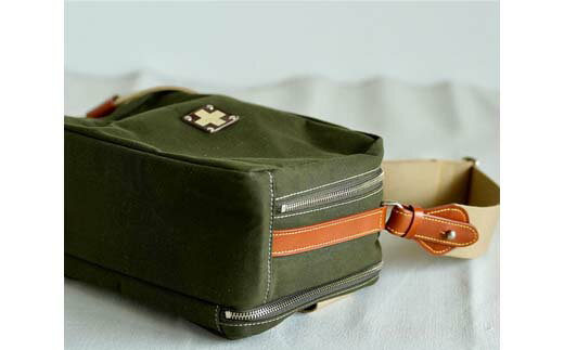 【ふるさと納税】木の庄帆布 キャンバスゴルフラウンド カートラック ショルダーバッグ（ODグリーン）/ Kinosho TRANSIT Bon Voyage CART LUCK BAG18merci ゴルフ ラウンドバッグ カバン 鞄 メンズ レディース グリーン 緑色 サムネイル3