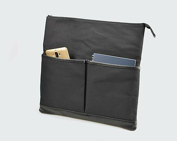 【ふるさと納税】豊岡鞄　クラッチ兼ショルダーバッグ 14-0112-10 / クラッチバッグ ショルダーバッグ 丈夫 倉敷帆布 ビジネス カジュアル バッグ かばん カバン 鞄 メンズ レディース ユニセックス ブラック 黒色 サムネイル2