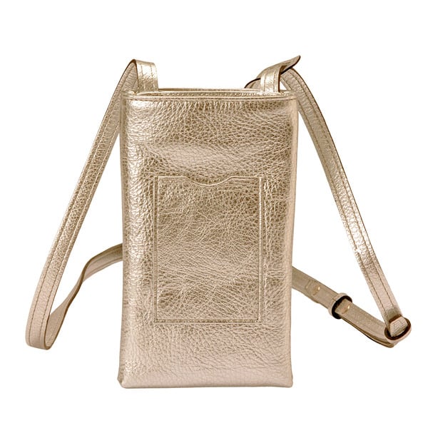 【ふるさと納税】豊岡鞄 Shokolatt ショルダーポーチ 2層式 小 ゴールド / 本革 ショルダーバッグ レディース 小さめ おしゃれ かばん カバン バッグ サムネイル3