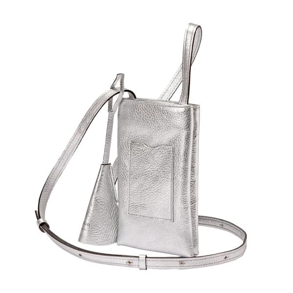 【ふるさと納税】豊岡鞄 Shokolatt ショルダーポーチ 2層式 小 シルバー / 本革 ショルダーバッグ レディース 小さめ おしゃれ かばん カバン バッグ サムネイル2