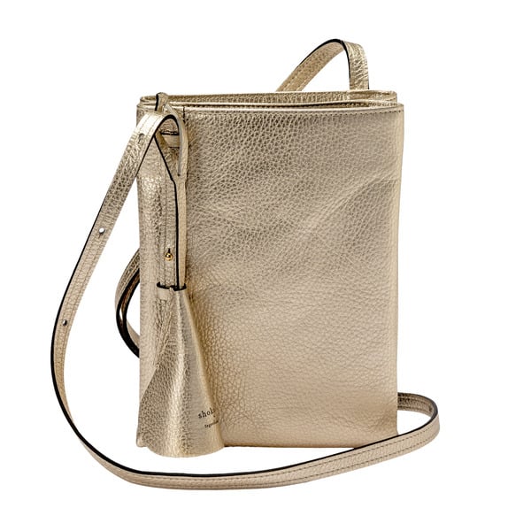 豊岡鞄 Shokolatt ショルダーポーチ 2層式 大 ゴールド / 本革 ショルダーバッグ レディース 小さめ おしゃれ かばん カバン バッグ