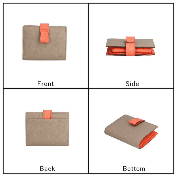 【ふるさと納税】豊岡鞄 noble 二つ折れウォレット NU70-102-63 グレージュ×ピンク / 豊岡財布 二つ折り財布 ウォレット バイカラー 牛革 フランス産 仔牛 レザー 耐久性 レディース おしゃれ 大人可愛い コンパクト 財布 カードポケット 小銭入れ 日本製 ベージュ グレー サムネイル2