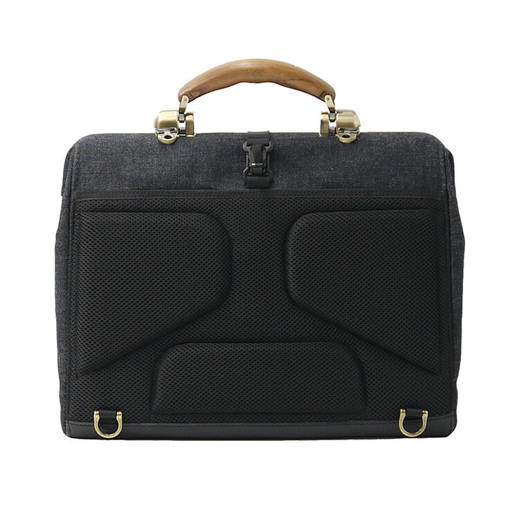 【ふるさと納税】豊岡鞄 井原デニムダレスバッグ ネイビー 2501 / 足立 井原デニム ダレスバッグ 3WAY 手提げ リュック ショルダーバッグ iPad タブレット 収納 底鋲 高級 おしゃれ シンプル デザイン バッグ かばん カバン 鞄 サムネイル2