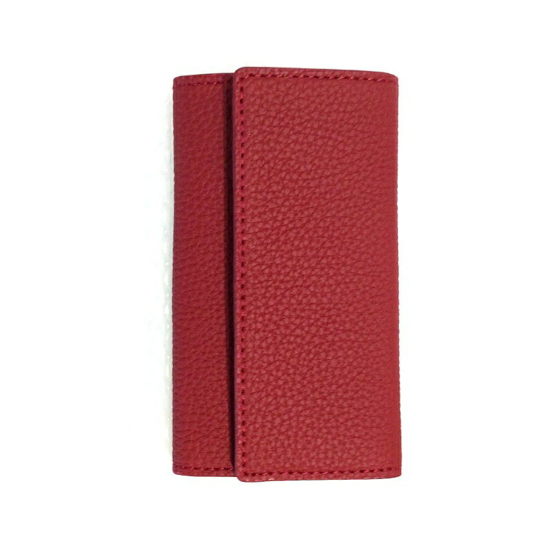 豊岡財布 三つ折り キーケース ドイツ製高級皮革使用 レッド/ おしゃれ キーケース 鍵入れ メンズ レディース