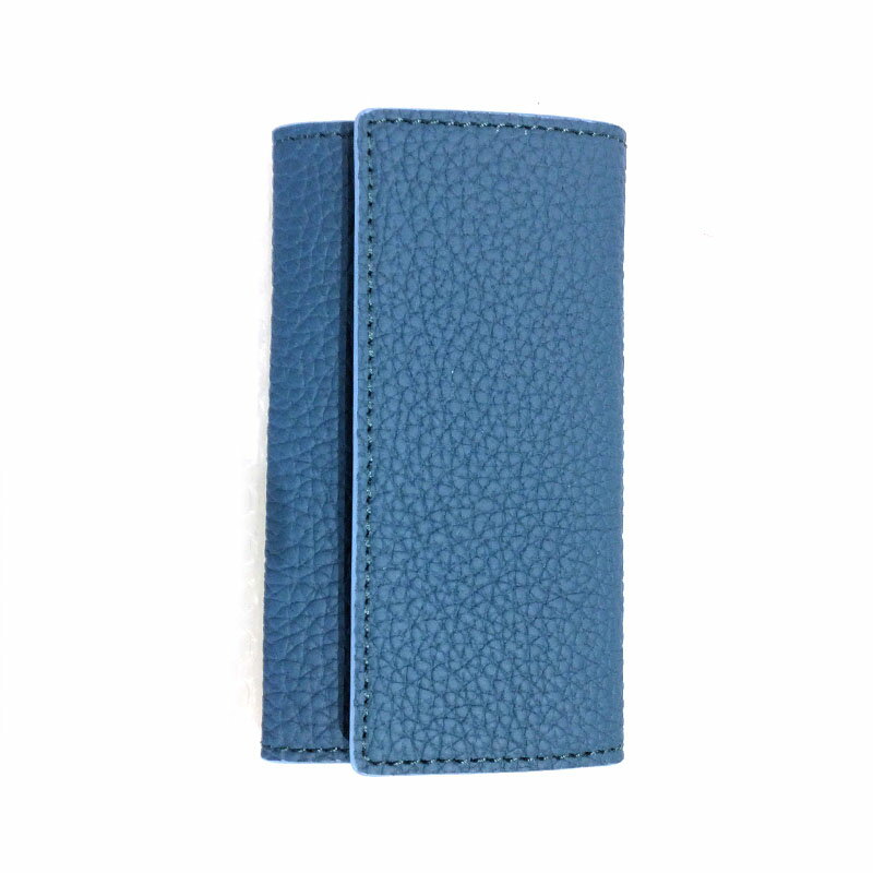 豊岡財布 三つ折り キーケース ドイツ製高級皮革使用 ジーンブルー/ おしゃれ キーケース 鍵入れ メンズ レディース