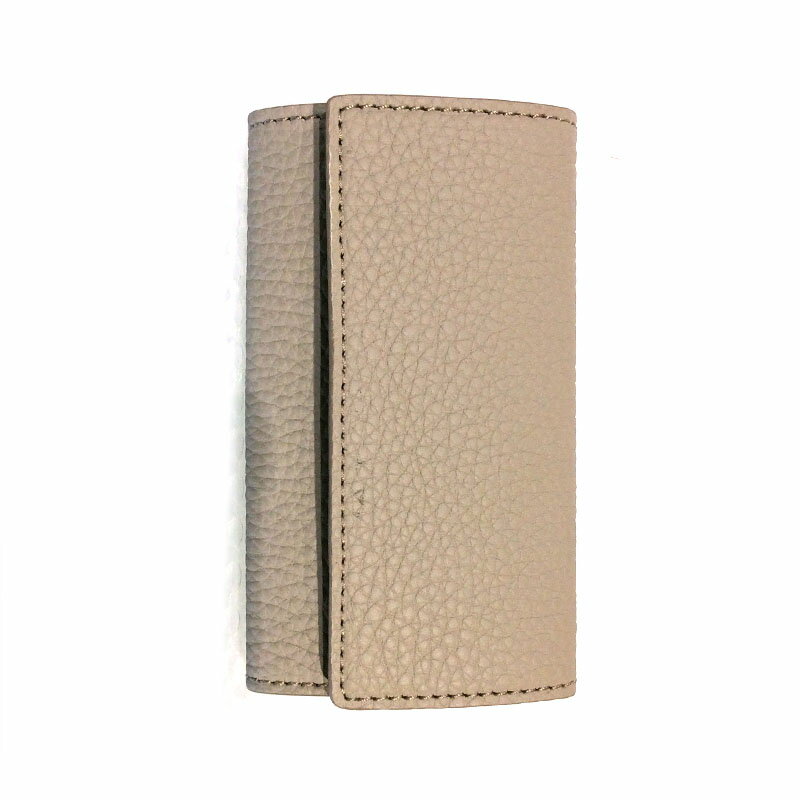 豊岡財布 三つ折り キーケース ドイツ製高級皮革使用 ライトグレー/ おしゃれ キーケース 鍵入れ メンズ レディース