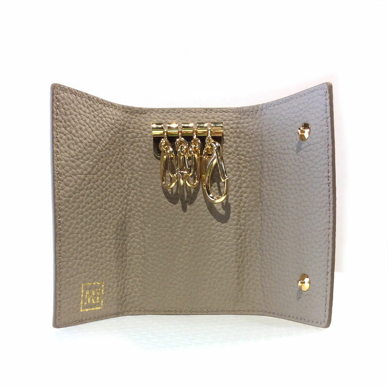 【ふるさと納税】豊岡財布 三つ折り キーケース ドイツ製高級皮革使用 ライトグレー/ おしゃれ キーケース 鍵入れ メンズ レディース サムネイル2