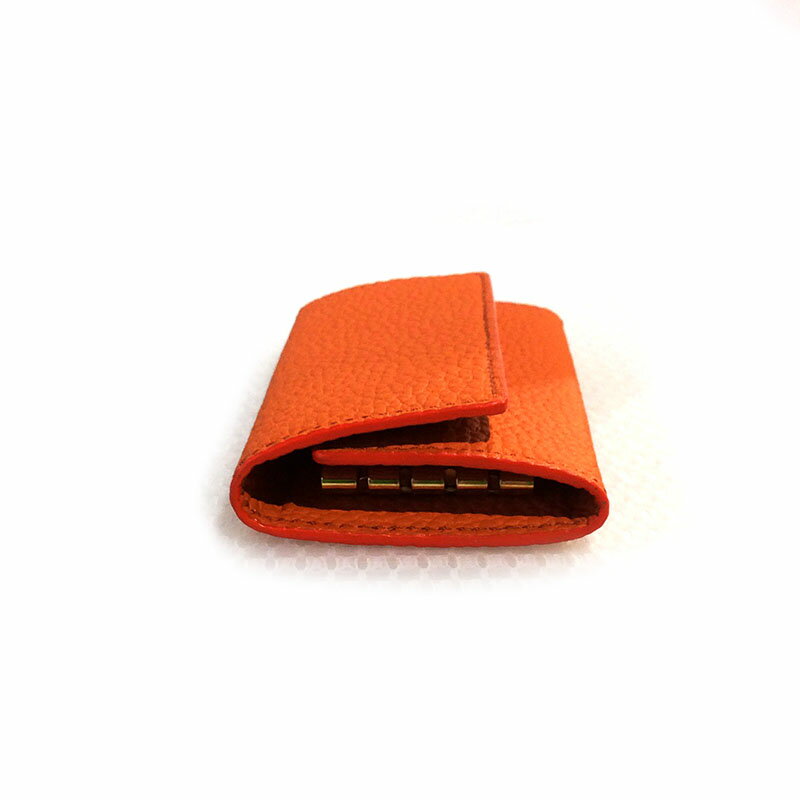 【ふるさと納税】豊岡財布 三つ折り キーケース ドイツ製高級皮革使用 オレンジ/ おしゃれ キーケース 鍵入れ メンズ レディース サムネイル3