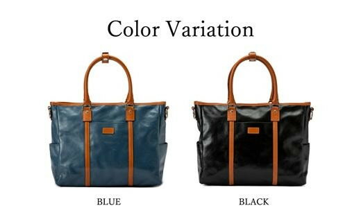 【ふるさと納税】豊岡鞄 帆布PUビジネストート(ブルー) / 帆布生地 2WAY トートバッグ 丈夫 防水 高級 ビジネス A4ファイル収納 ポケット ショルダーベルト付属 シンプル デザイン 男女兼用 メンズ レディース かばん カバン 鞄 バッグ 青 ブルー サムネイル3