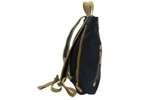 【ふるさと納税】木綿屋五三郎 帆布リュック（No.4975-60）濃紺 かばん バッグ ザック サイドファスナー付き サムネイル2