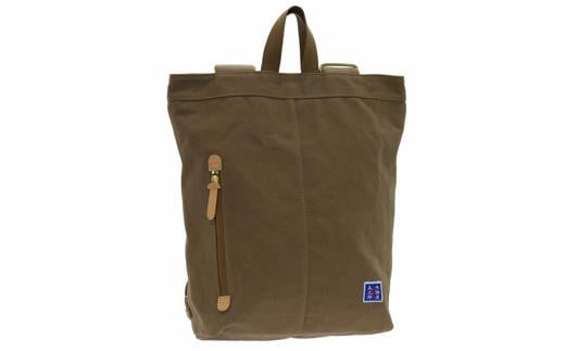 木綿屋五三郎 帆布リュック（No.4975-65）薄茶 かばん バッグ ザック サイドファスナー付き