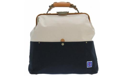 木綿屋五三郎 帆布コンビダレスリュック（No.4978-60）生成×濃紺 かばん バッグ ザック ダレス式 ポケット付