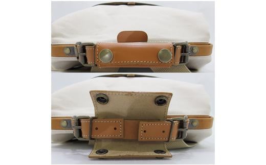 【ふるさと納税】木綿屋五三郎 帆布コンビダレスリュック（No.4978-60）生成×濃紺 かばん バッグ ザック ダレス式 ポケット付 サムネイル2