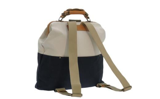 【ふるさと納税】木綿屋五三郎 帆布コンビダレスリュック（No.4978-60）生成×濃紺 かばん バッグ ザック ダレス式 ポケット付 サムネイル3