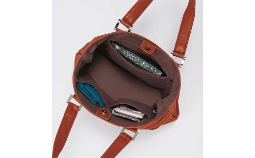 【ふるさと納税】豊岡工房 牛革手提げ（3834）キャメル かばん バッグ トートバッグ マグネット開閉 サムネイル2