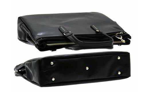 【ふるさと納税】デモンダビジネスバッグ（No.5019-01) ブラック かばん バッグ ビジネスバッグ ショルダーベルト 底板付き 仕分け収納 サムネイル2