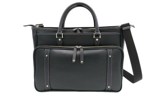 パトリック2本手ビジネスバッグ（No.5023-01) ブラック かばん バッグ 多ポケット 重厚感 お手入れ簡単