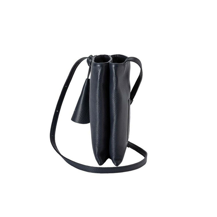 【ふるさと納税】豊岡鞄 マスミ鞄嚢 Shokolatt XL ショルダーポーチ ダブル Lサイズ ネイビー / 本革 ショルダーポーチ 2層式 大 スマホショルダー スマホポシェット ワンマイルミニショルダーバッグ レディース 斜め掛け 肩掛け サムネイル2